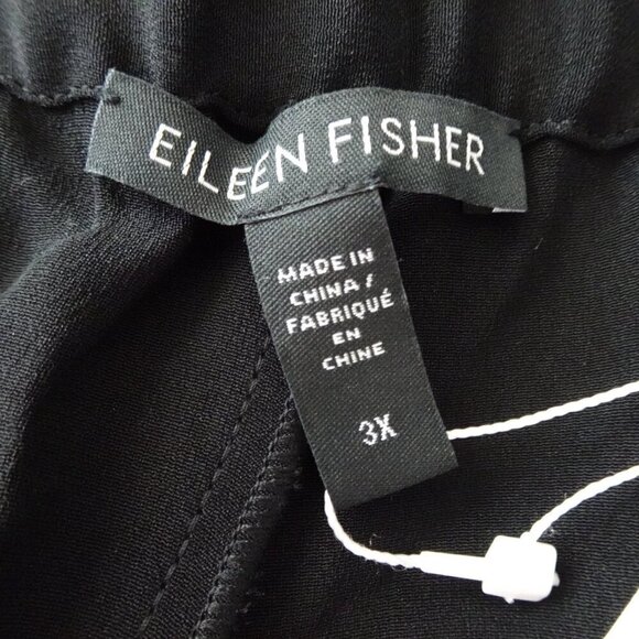 Eileen Fisher Silk Wide Leg Pants Women's Plus Size 3X Black Pleated Full Length - Picture 7 of 9